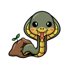 Cute little cobra snake cartoon