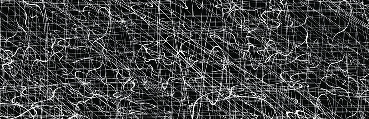 White chaotic lines background. Hand drawn lines. Tangled chaotic pattern. Vector illustration.