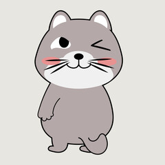 Cute animal . Hand drawn characters. Vector illustration