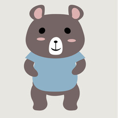 Cute animal . Hand drawn characters. Vector illustration