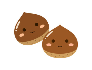 栗をキャラクターにした可愛いイラスト