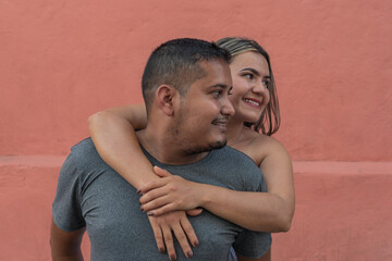 Portrait of a Hispanic couple in the street