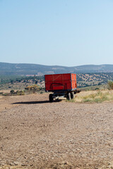 Isolated trailer in the field