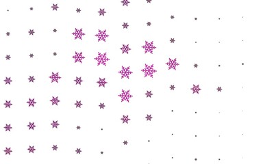 Light Pink vector background with beautiful snowflakes, stars.