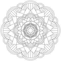 Leaf Flower Petal Coloring Mandala Art Simple Graphic Shape Vector Floral Oriental Outline Vintage Decorative Elements Pattern Illustration Islam Arabic Indian Turkish Mystic Religion Morals Lotus
