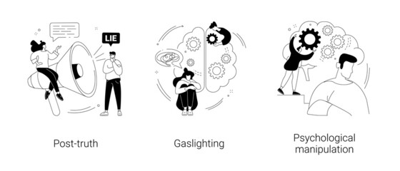 Obraz premium Social engineering abstract concept vector illustrations.
