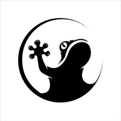 Silhouette of Gecko Logo Vector Illustration