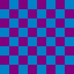 Checkerboard 8 by 8. Blue and Purple colors of checkerboard. Chessboard, checkerboard texture. Squares pattern. Background.