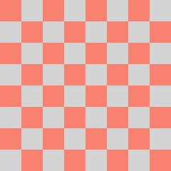 Checkerboard 8 by 8. Light grey and Salmon colors of checkerboard. Chessboard, checkerboard texture. Squares pattern. Background.