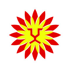 A design featuring a face lion with flower colorful concept. Very suitable in various business purposes who wants to highlight unique logo for animal character also simple and fresh concept.