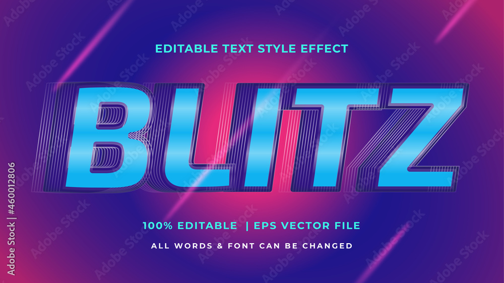 Aufkleber blitz outer space futuristic 3d text style effect. editable illustrator text style.