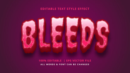 Bleed Halloween 3d Text Style Effect. Editable illustrator text style.