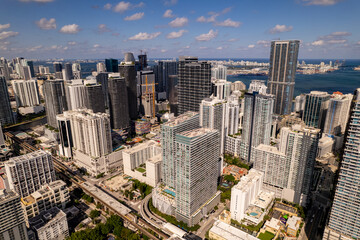 Fototapeta na wymiar Aerial drone photo Downtown Miami Florida USA