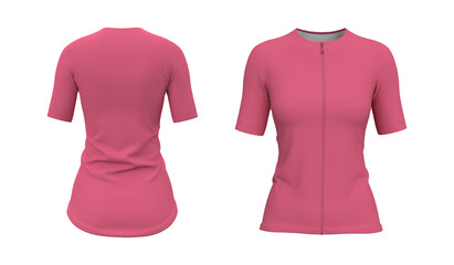 Blank cycling jersey mockup in front and back, 3d rendering, 3d illustration