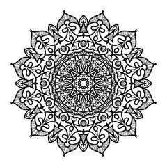 Circular pattern in the form of mandala with flower for henna mandala tattoo decoration