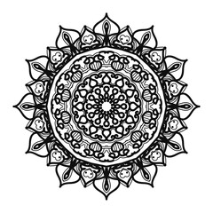 Circular pattern in the form of mandala with flower for henna mandala tattoo decoration