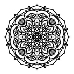 Circular pattern in the form of mandala with flower for henna mandala tattoo decoration