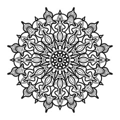 Circular pattern in the form of mandala with flower for henna mandala tattoo decoration