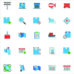 Logistics design color collection flat vector set