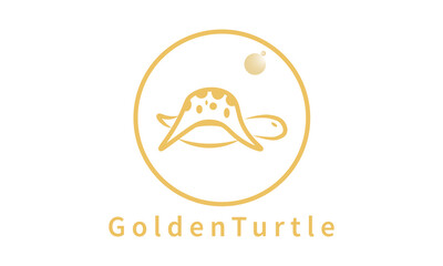 Golden Turtle Logo Illustration