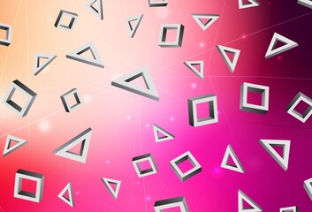 Light Pink, Yellow vector layout with lines, rectangles.