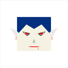 Vampire Icon vector Line on white background image for web, presentation, logo, Icon Symbol. Square