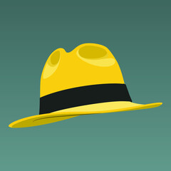Color changeable, Vector panama hat icon or symbol, Ecuadorian hat, toquilla hat.