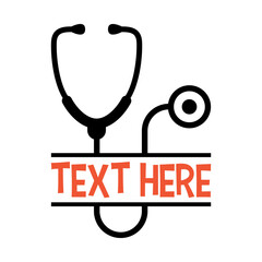 Vector Stethoscope Name Frame For Medics