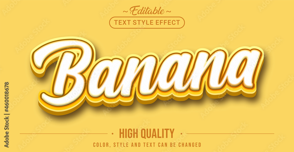 Fototapete editable text style effect - banana text style theme.
