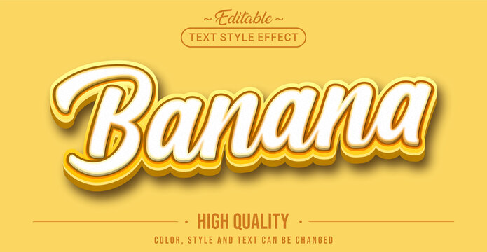 Editable text style effect - Banana text style theme.
