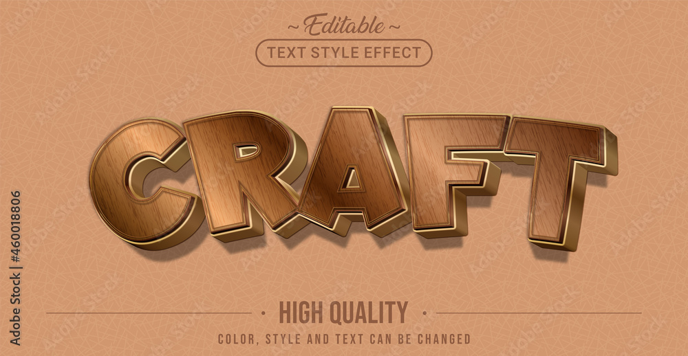Aufkleber editable text style effect - craft text style theme.
