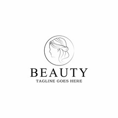 Beauty Girl Logo vector design. fashion symbol icon graphic. salon cosmetic emblem for Company and business