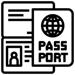 PASSPORT line icon,linear,outline,graphic,illustration