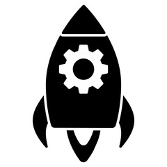 Conceptual solid design icon of launch