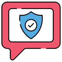 A flat design icon of encrypted chat