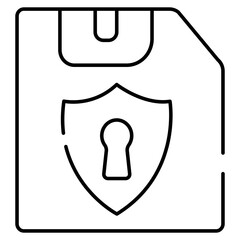 A trendy design icon of secure floppy