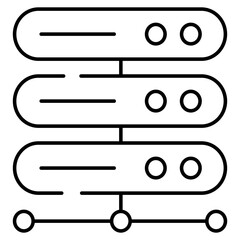 Icon of network server in linear design