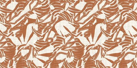 Seamless two tone hand drawn brushed effect pattern border swatch. High quality illustration. Collage of minimal drawings arranged in a seamless pattern with fabric texture overlay. Rough scribble.