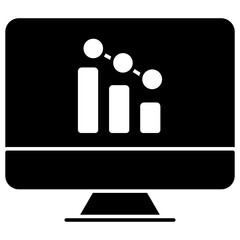 A solid design icon of online infographic