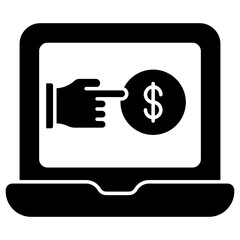 An editable design icon of pay per click