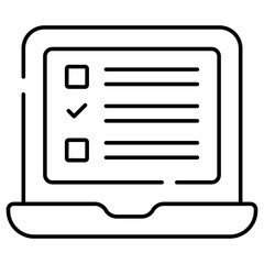 An editable design icon of online list