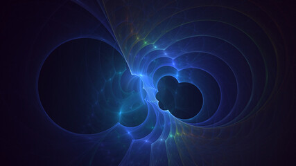 3D rendering abstract blue fractal light background