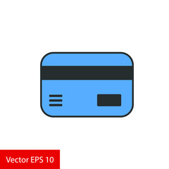 Bank card vector icon. filled flat sign for mobile concept and web design. Plastic credit card simple glyph icon. Payment method - Credit card sign icon. Debit card symbol. - Vector