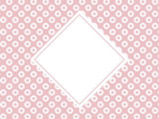 鹿の子柄の背景フレーム　和柄　ピンク