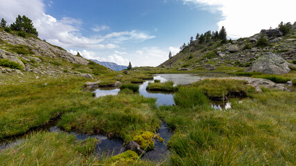 Fototapeta na wymiar Paysage des alpes française près de Chamrousse (randonnée des lacs)