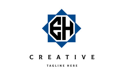 EH double square latter logo vector
