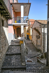 A narrow street in Carpinone, a medieval town of Molise region, Italy.