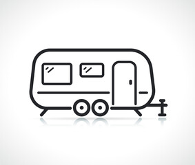 trailer caravan thin line icon - obrazy, fototapety, plakaty