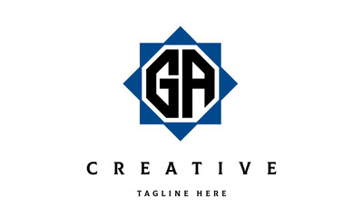 GA double square latter logo vector