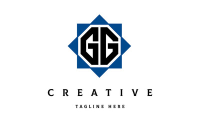 GG double square latter logo vector